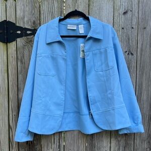DRAPER’S & DAMONS Blue Ice Full Zip Jacket Blazer Women’s XL NWT NEW
